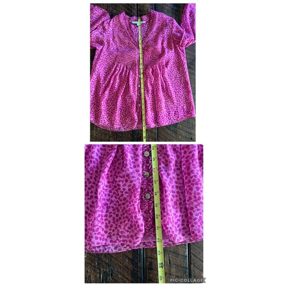 DVF Diane von Furstenberg Silk Layla Petal Dreams Pink Womens Top Size 0 - Picture 8 of 11